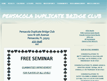 Tablet Screenshot of pensacolabridgeclub.com